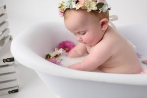 milk bath baby photography dallas texas