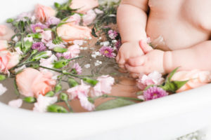 floral bath baby photography dfw