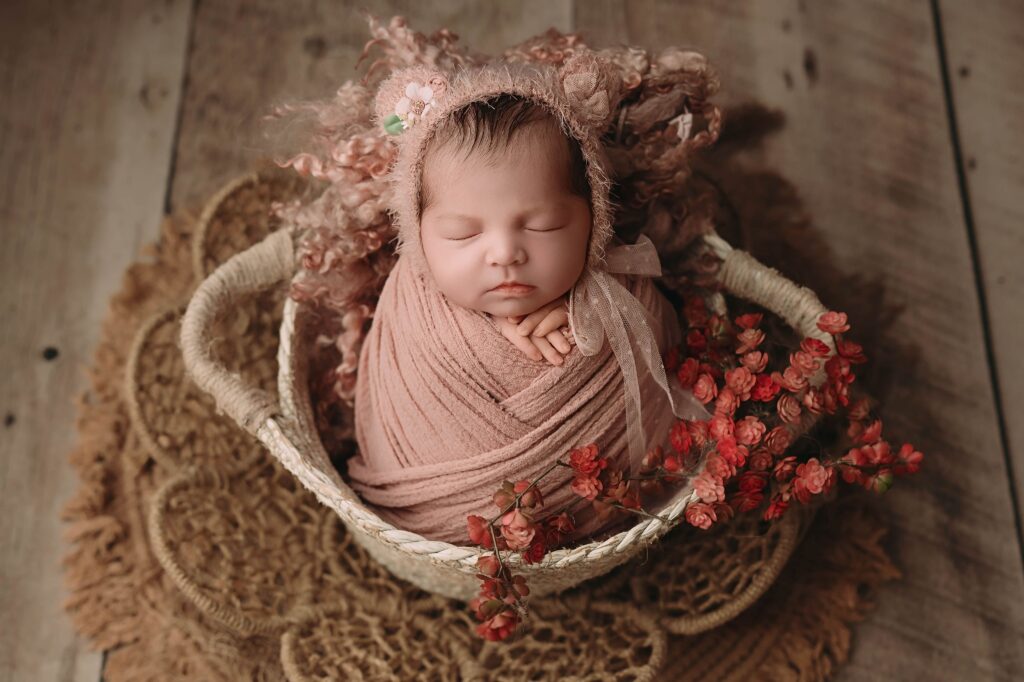 Flores family newborn baby girl session by Fort Worth photographer Paula Goforth 