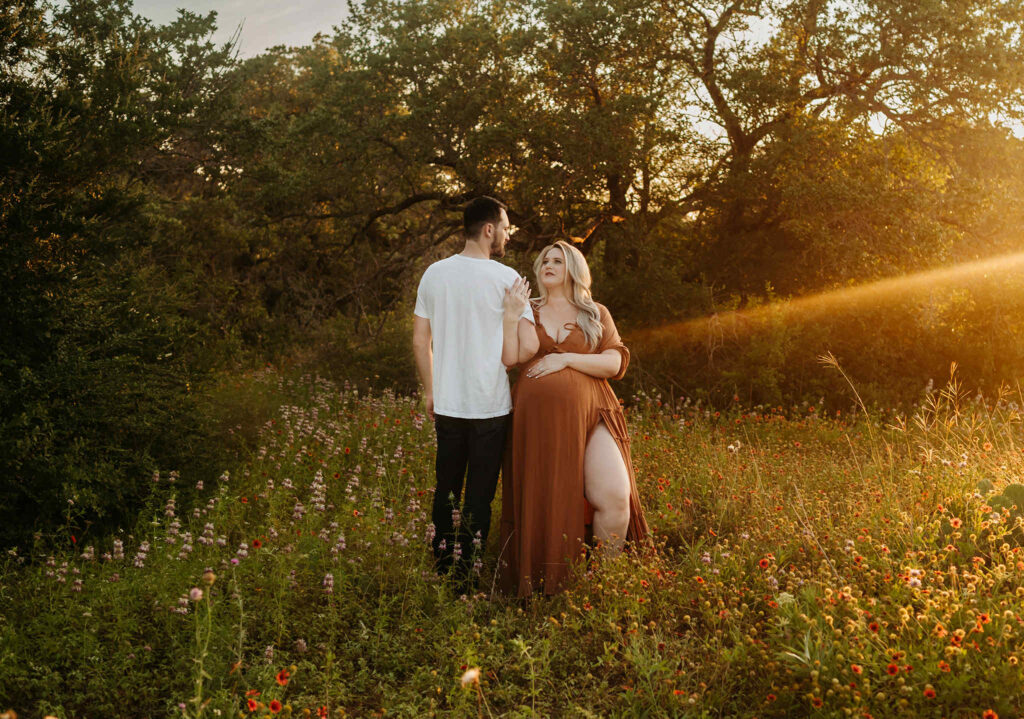golden hour maternity session in DFW