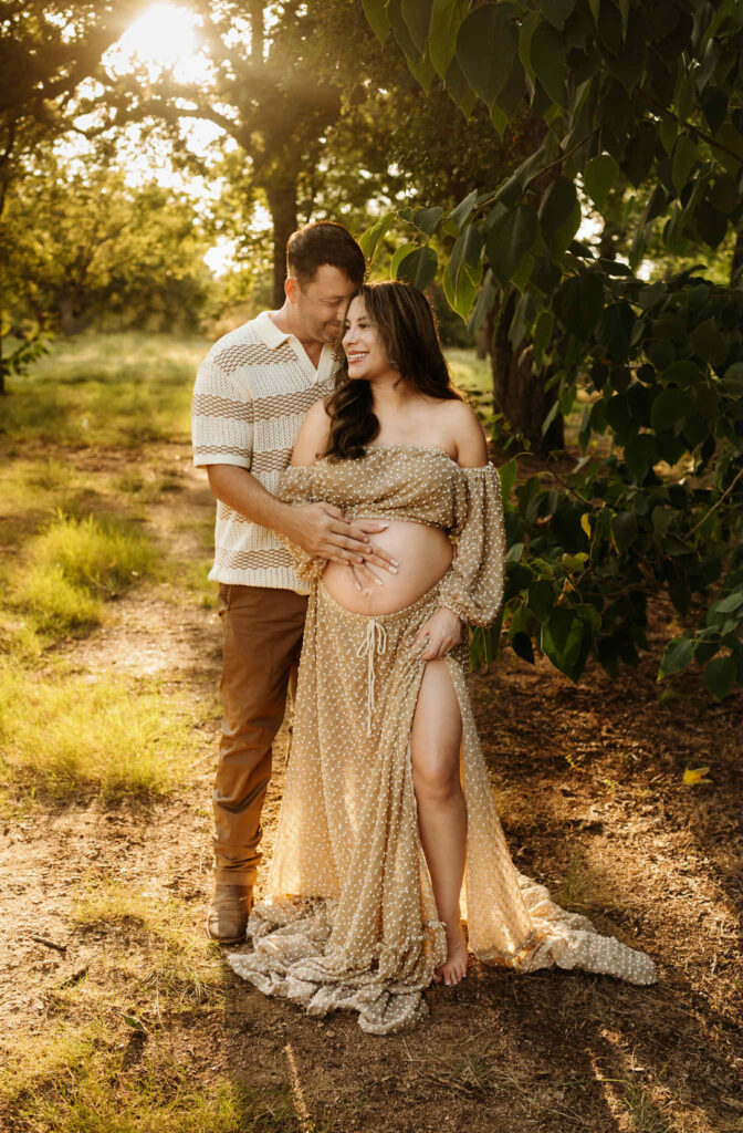 Parenting preparation maternity session in golden light by DFW photographer